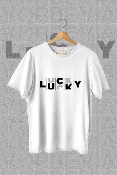 Vordevia Tricou oversize alb cu imprimeu Lucky