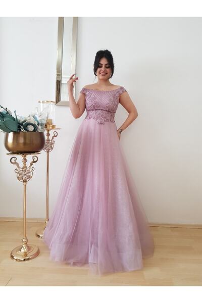 FERGAN فستان خطوبة نسائي بتصميم الأميرة ليلك موديل تول