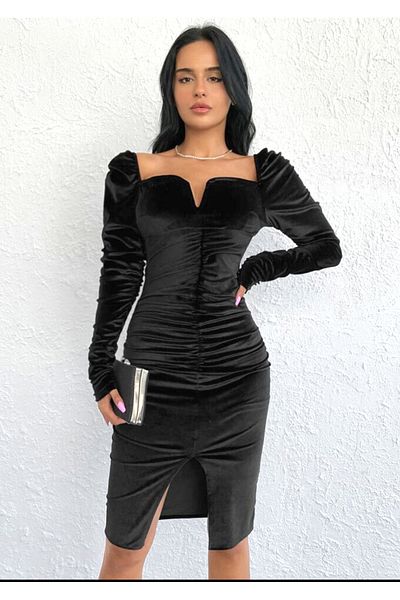 ADASTYLE guler inima, rochie din catifea Draplei, vilyur, rochie din catifea