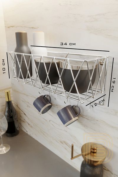 boz concept home Kitchen Shelf Luxury Spice Rack Paper Towel Holder Cup Holder Basket Shelf Decorative Organizer Basket Napkin Holder