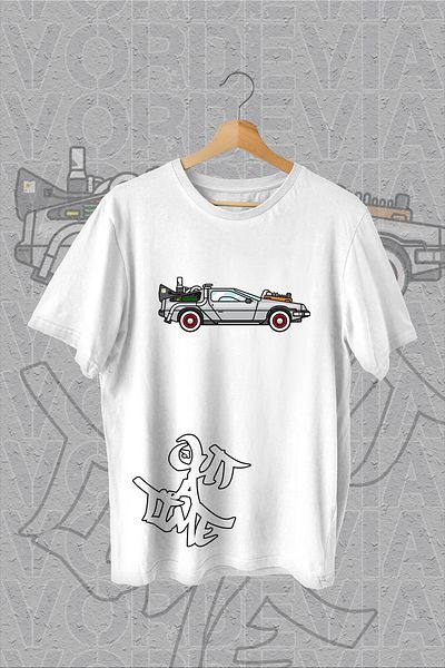 Vordevia Tricou supradimensionat alb cu imprimeu Back To The Future