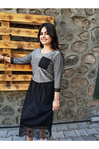 FERGAN Women's Black Skirt Blouse Set