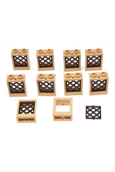 LEGO Tan Colored Custom Window 1X2X2 Shutter - 4 Pieces to Send