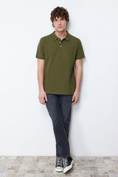Trendyol Collection Khakifarbenes, kurzärmliges Poloshirt im Slim Fit – TMNSS20PO0009