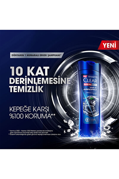 Clear Men Kepeğe Karşı Etkili Şampuan Yoğun Arındırıcı 350 ml X3