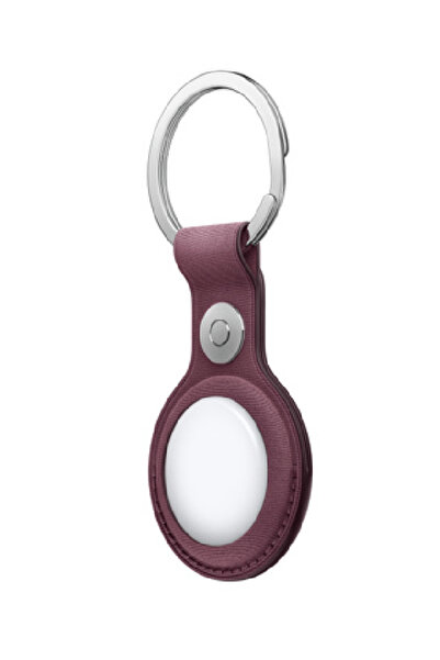 Apple Airtag Micro Woven Keychain Black Mulberry