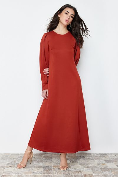 Trendyol Modest Φόρεμα καταδύσεων σε γραμμή Α σε χρώμα τούβλο - TCTSS24EB00110