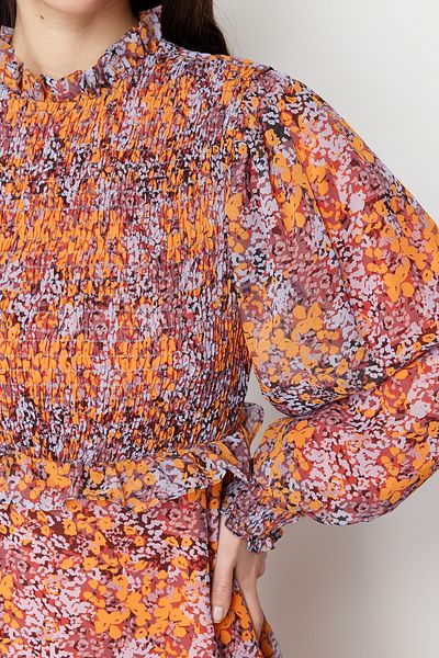 Trendyol Modest Detailní tkané šaty s lemovaným květinovým volánem v pase TCTSS24EB00068
