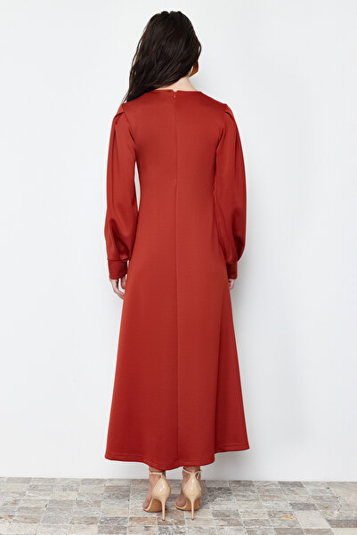 Trendyol Modest Φόρεμα καταδύσεων σε γραμμή Α σε χρώμα τούβλο - TCTSS24EB00110