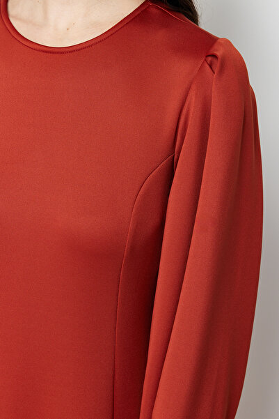 Trendyol Modest Φόρεμα καταδύσεων σε γραμμή Α σε χρώμα τούβλο - TCTSS24EB00110