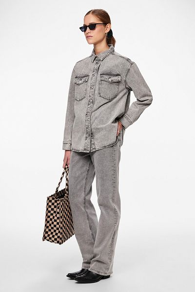 PIECES PCFLEUR MW STRAIGT FULLLENGT JNS GREY BC