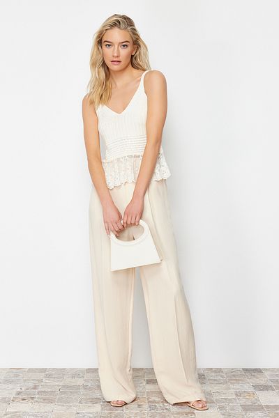 Trendyol Collection Stein Brode Garni Detaillierte Bluse TWOSS24BZ00199