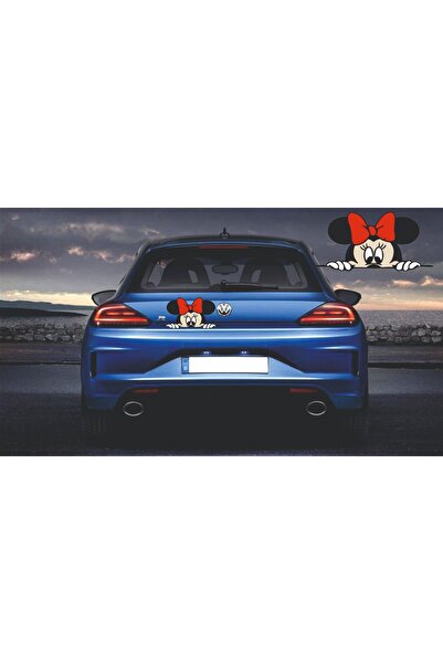 Kurt Reklam Dünyası Mickey Mouse Araba motorsikler Laptop Stickeri 14x8 Cm