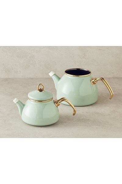 English Home Perro Enamel - Teapot Light Mint Cut