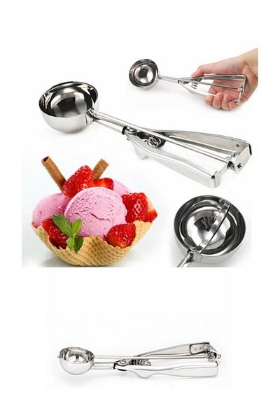 TOPTANFONİ Metal Pull and Drop Ice Cream Scoop