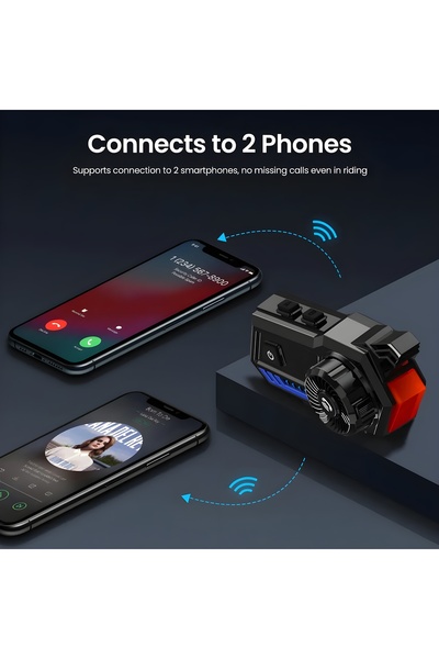 MEGAMUS Led Işıklı Motosiklet Kask Kulaklık Kablosuz FM Bluetooth 5.1 Kulaklık Hoparlör T57