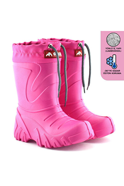 Genel Markalar Lemigo Grizzly Eva Çocuk Kürklü Pembe Yağmur Çizmesi (835)
