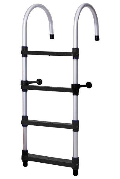 HobiStore Hobi Store Portatif Tekne Merdiveni ( Siyah ) 4 Basamaklı