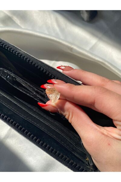 Elifsu Jewelry 2 Adet Sitrin Taşı Cep Cüzdan Boyutu Tamburlanmış (HTA)