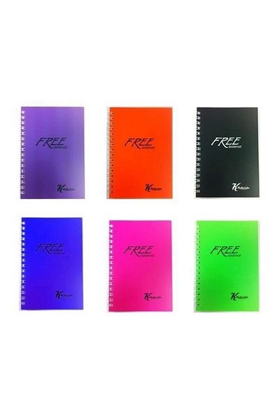 KESKİN COLOR مكتب هش مجاني - مذكرة حلزونية A6 مخططة 80 ورقة (145201)