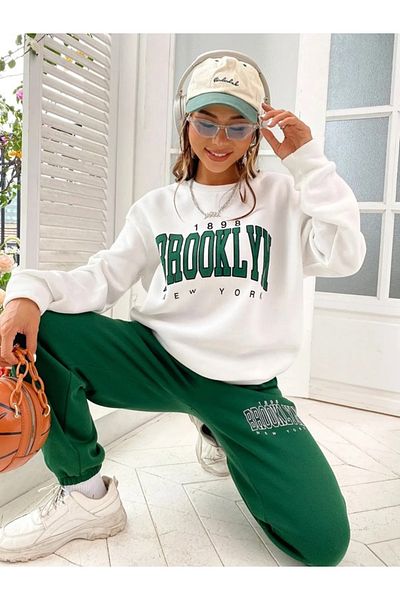 EXPECTED Set de trening cu 3 șiruri Gros Raster cu imprimeu Brooklyn pentru damă