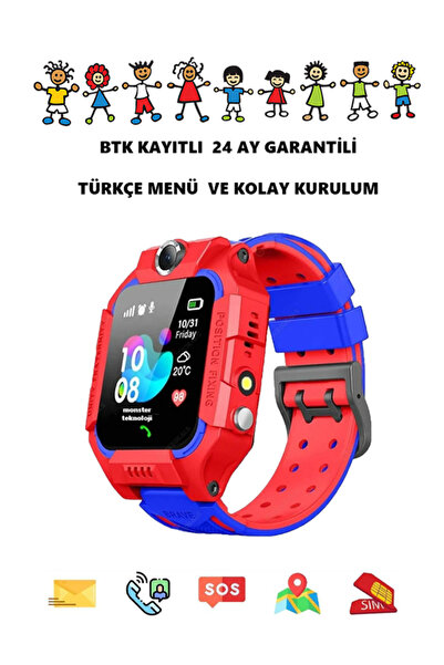 Baderis Çocuk Akıllı Saat BTK Kayıtlı 2 Yıl Garantili   Takip Özellikli Konuş...