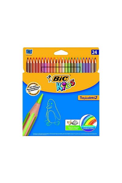 Bic Tropicolors 24 Pieces Dry Paint Full Size Set