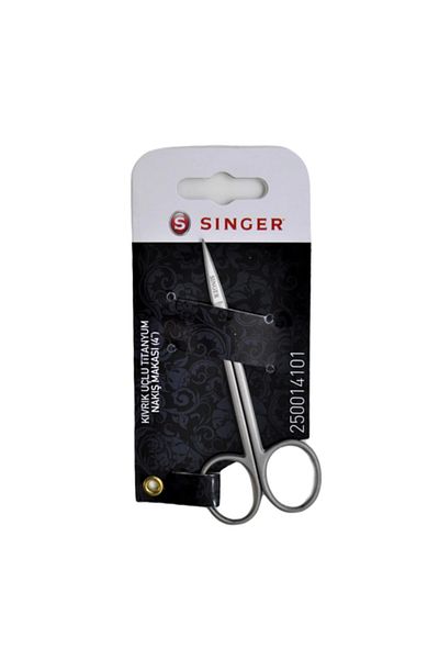 SİNGER مقص تطريز من التيتانيوم مع طرف منحني
