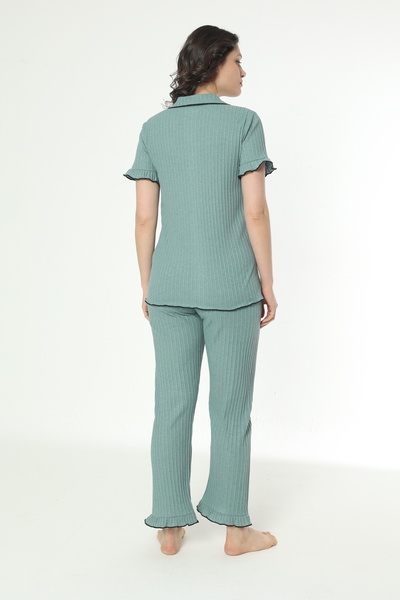 Miss Dünya Lissa Önden Düğmeli Geniş Fittilli Kısa Kol Hamile ve Lohusa Pijama Takımı