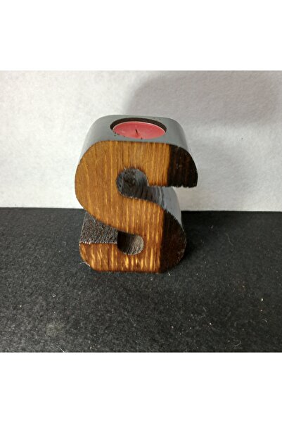 ramse hediyelik eşya ahşap harf mumluk ( S harfi )