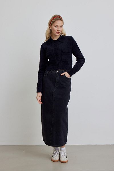 Manuka ARYA WEICHE KURZE STRICKJACKE SCHWARZ