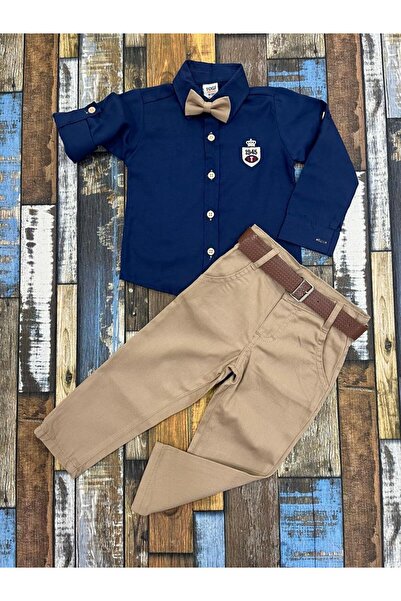 Esterella طقم ولادي 1945 / ربطة عنق - حزام / بنطلون قميص / طقم ولادي