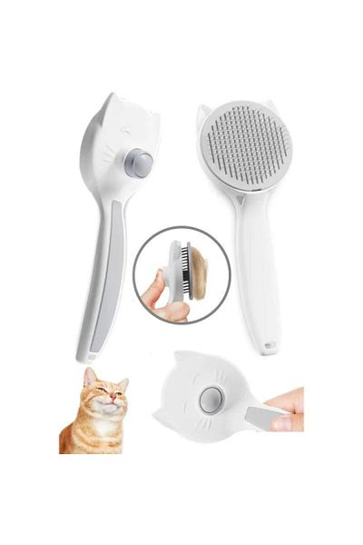 coofbe Automatic Cleaning Cat Dog Comb Bristle Brush Pet Bristle Brush Feather Collection Comb