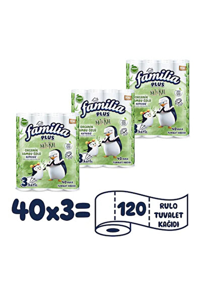 Familia Plus Tuvalet Kağidi 3 Katlı Natural 3x40 120 rulo