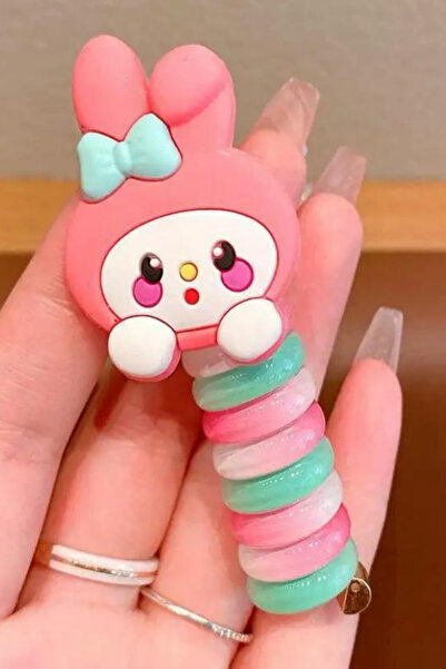 Jaida Moda Girl's Spiral Figured Colorful Spring Pasta Ponytail Buckle