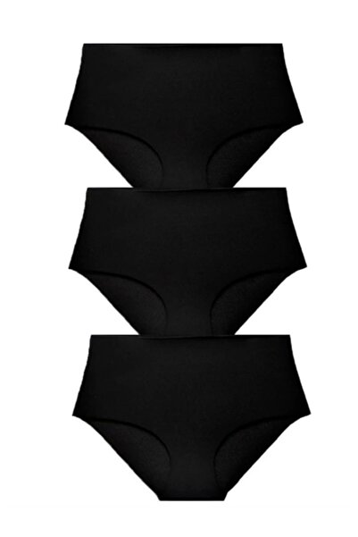 Seçgin YÜKSEK BEL LAZER KESİM SİYAH RENK 3 LÜ SET