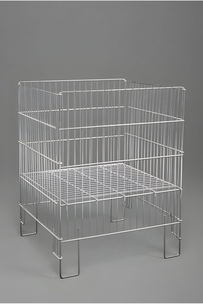 StandSergileme Mağaza Sepeti 60x80, Kademeli Katlanır Tel Havuz