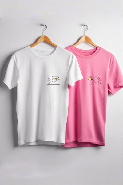 Vordevia Combinație drăguță de iubit de bere cu imprimeu supradimensionat alb...