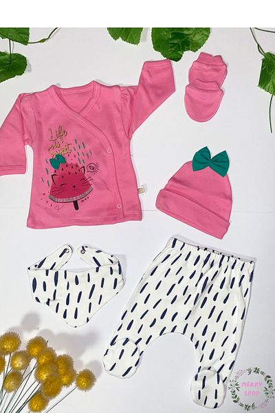 StyleArt 5-piece newborn baby girl hospital discharge set