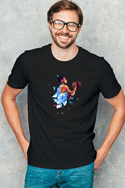 AEMİ NBA Košarkaška lopta Štampano Unisex Oversize kroj T-shirt - okrugla kragna