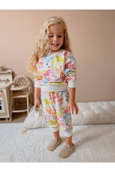 Kız Çocuk pijama takımı penye kumaş mevsimlik