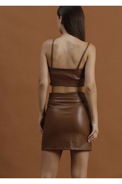 jöns since 1997 Γυναικεία Μίνι Φούστα Lycra Faux Leather - Μονόχρωμη