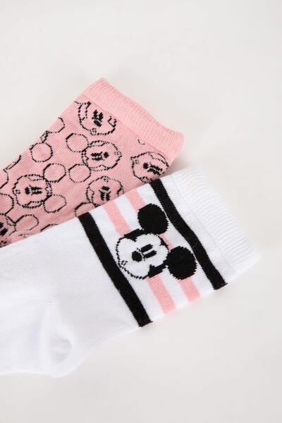 DeFacto Girls Disney Mickey & Minnie 2-Piece Cotton Long Socks C1352a8ns