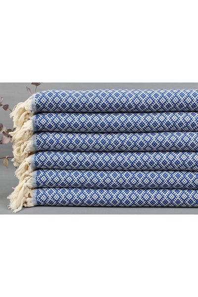 Kayra Export Pestemal Saks إبريق شاي أزرق Pestemal 50x95 سم قطن Pestemal