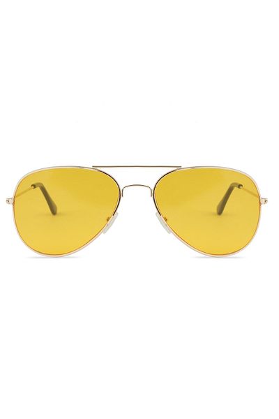 TomyHelf Damla Design Gold Frame Night Vision Yellow Glass Unisex Glasses