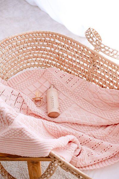 Lilabio %100 Pamuk Triko Bebek Battaniye Pudra 80x90 Cm