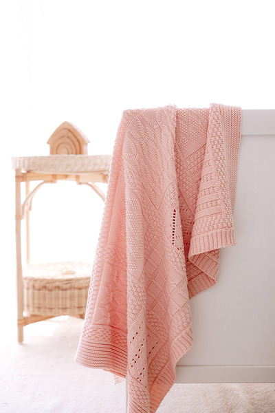 Lilabio %100 Pamuk Triko Bebek Battaniye Pudra 80x90 Cm