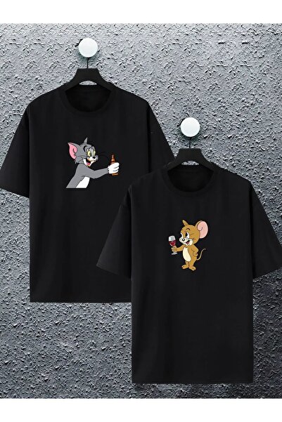 CONSTRAİN Femei Bărbați Tom și Jerry Rakı Beer Printed Lover Cuplu Combinație...