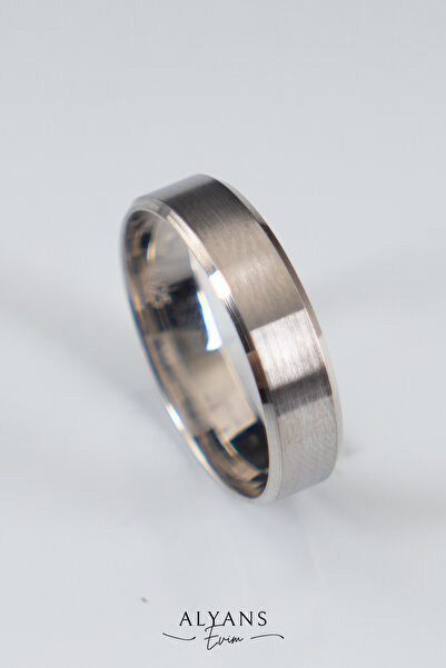 Bora Değerli Madenler 5mm Mat Kesme Gümüş Alyans , Nişan Yüzüğü , Klasik Alyans , 925 Ayar Gümüş Alyans