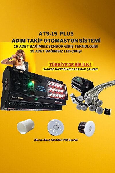 OEM Ats-15 Plus Akıllı Merdiven 15 Pır Sensörlü Bağımsız Çalışan Özel Adım Ta...